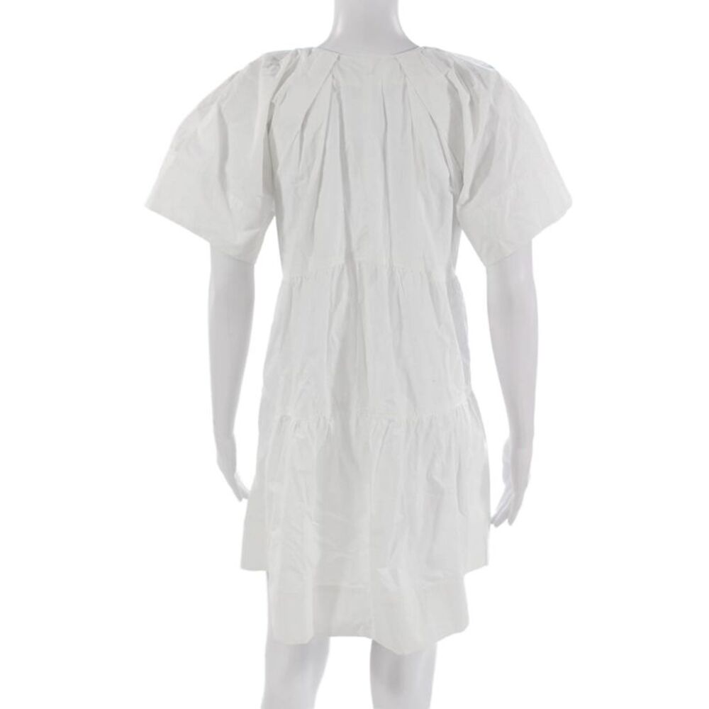 A.L.C. Womens A-Line Mini Dress White V-Neck Short Sleeve Cotton Size 0 - Picture 3 of 6